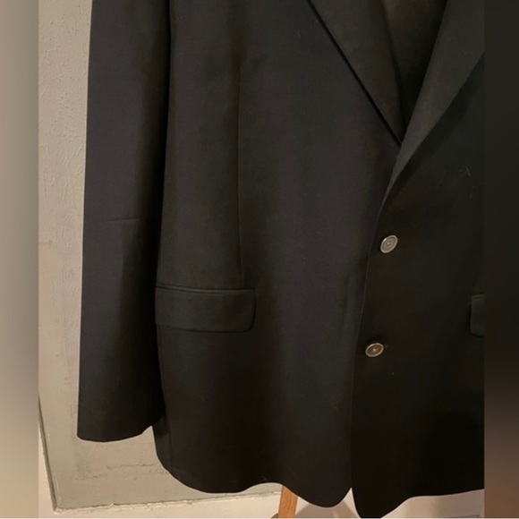 NWOT 2XL Jack Victor Collevtion Super Italian 110 worsted wool black suit jacket - Picture 6 of 12